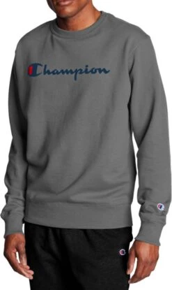 Champion POWERBLEND FLEECE CREW SCRIPT LOGO MEN'S -Columbia Store 19CHAMPWRBLNDGRPHAPT Granite Heather