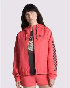 Vans Women's Kastle Check Me Windbreaker Hooded Jacket -Columbia Store 4EWDV