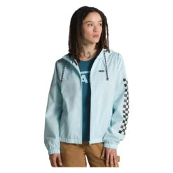 Vans Women's Kastle Check Me Windbreaker Hooded Jacket -Columbia Store DSDV