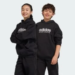 ADIDAS Kid's Fleece Hoodie -Columbia Store Fleece Hoodie Kids Black IL4935 21 model