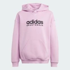 ADIDAS Kid's Fleece Hoodie -Columbia Store Fleece Hoodie Kids Purple IJ5954 01 laydown