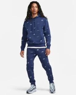 Nike Men's Club Fleece All-Over Print Pullover Hoodie -Columbia Store GN451