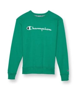 Champion POWERBLEND FLEECE CREW SCRIPT LOGO MEN'S -Columbia Store HNS GF88HY07718 GreenVine Front
