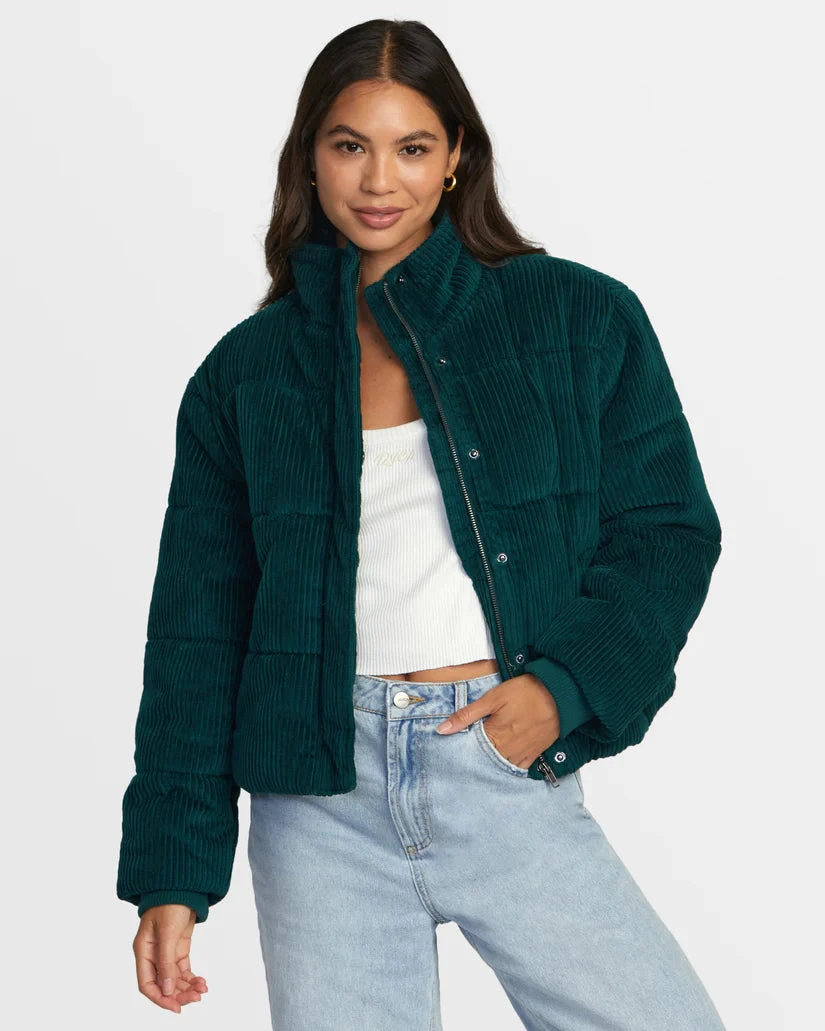 RVCA Women's Eezeh Corduroy Puffer Jacket 4 RVCA Women's Eezeh Corduroy Puffer Jacket - Image 2