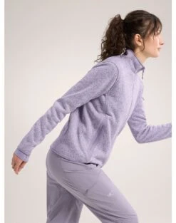 Arc'teryx Women's Covert Cardigan Fleece Jacket -Columbia Store S24 X000005715 Covert Cardigan Velocity Heather Women s Side View