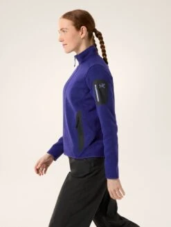 Arc'teryx Women's Covert Cardigan Fleece Jacket -Columbia Store S25 X000005715 Covert Cardigan Soulsonic Heather Black Women s Side View