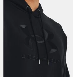 Under Armour Men's Essential Fleece Big Logo Hoodie -Columbia Store V5 1380842 001 COLLAR