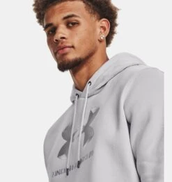 Under Armour Men's Essential Fleece Big Logo Hoodie -Columbia Store V5 1380842 014 COLLAR