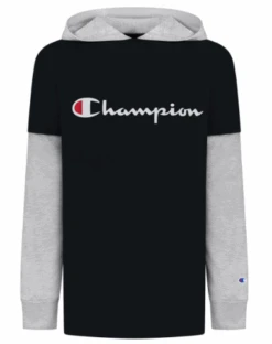 Champion Script 2Fer Hooded Long Sleeve Shirt